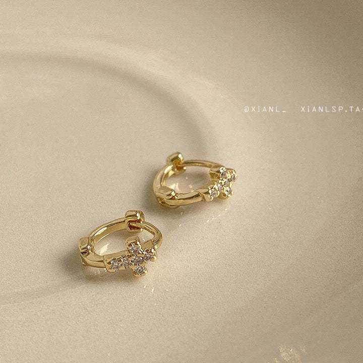 Ear Clip Sier Needle Bone Female Earrings
