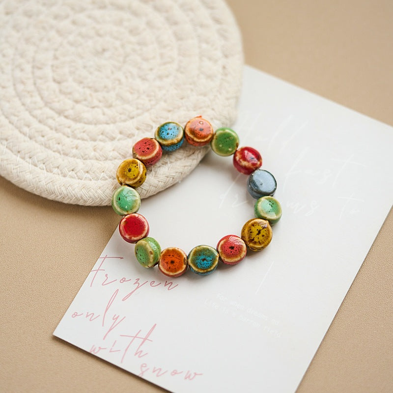 Ceramic Trinkets Flower Glaze Beads Characteristic Bracelets