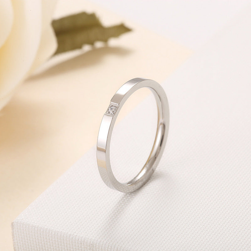 Women's Style Simple Personality Fashion Diamond Sier Rings
