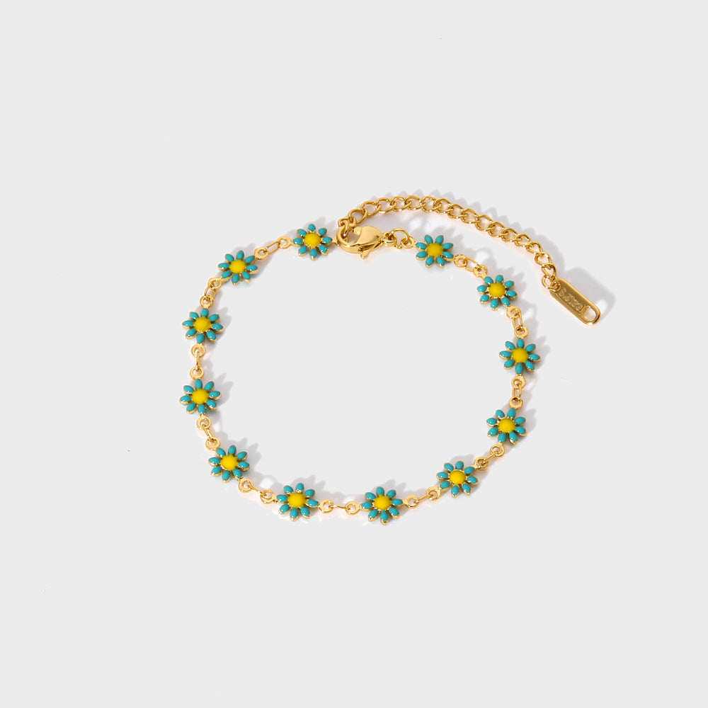Titanium Steel Little Daisy Advanced Gold-plated Bracelets