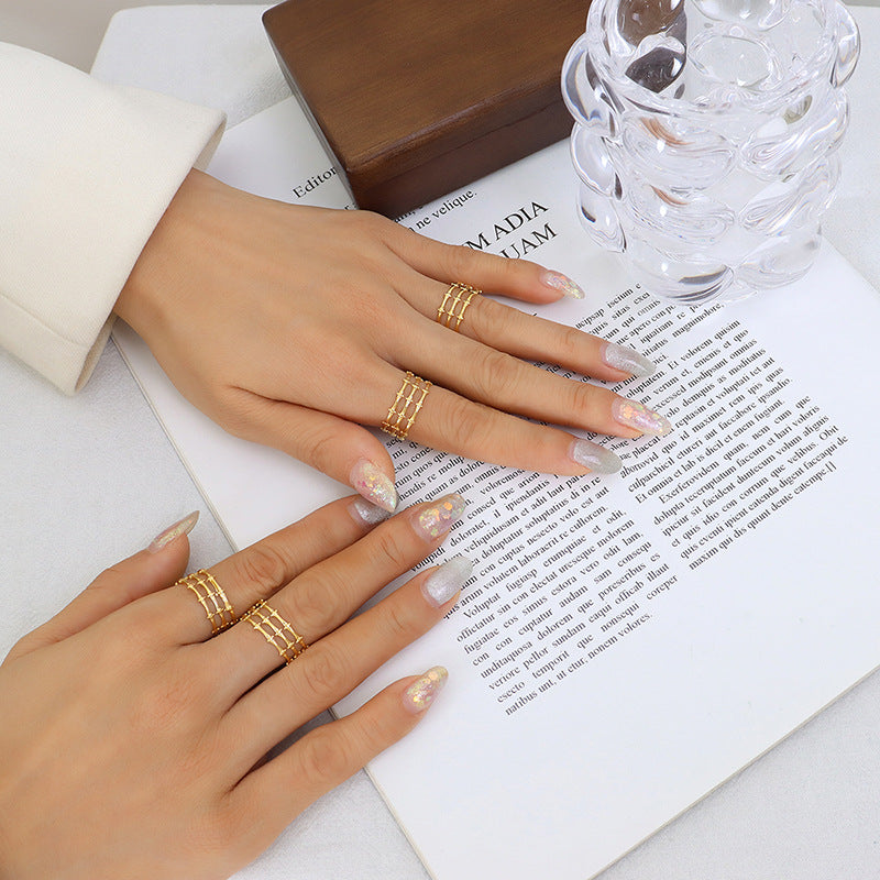 Steel Gold-plated Geometric Mixed Fashion Diverse Colorfast Hip Rings