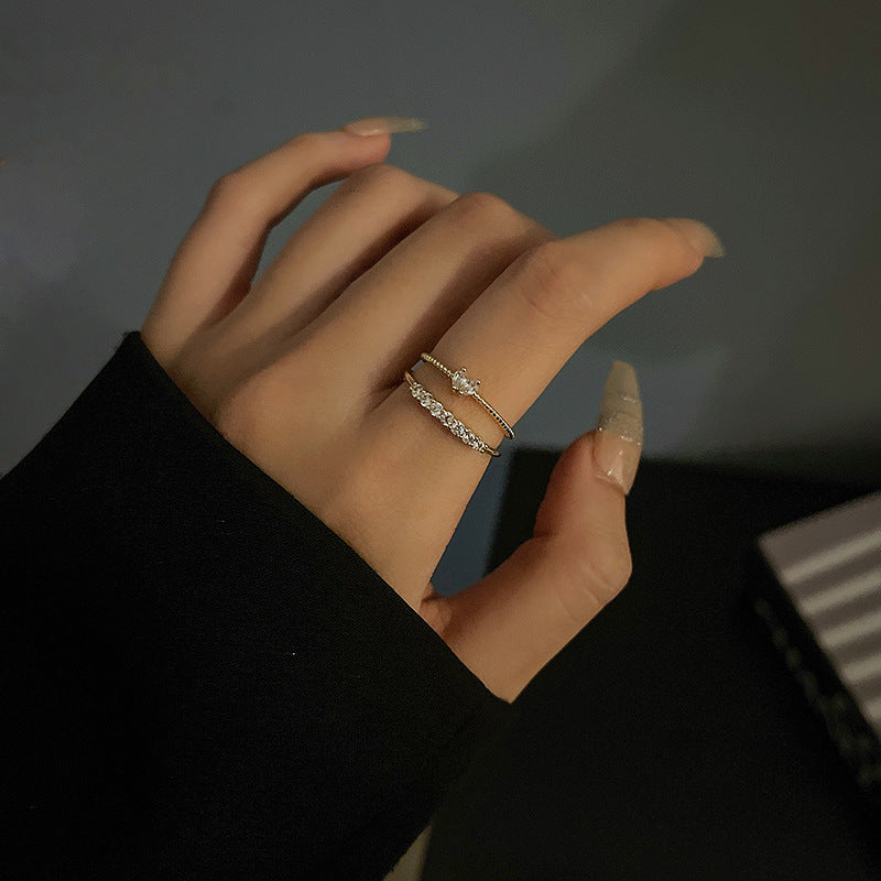 Love Heart-shaped Niche Index Finger High-grade Rings