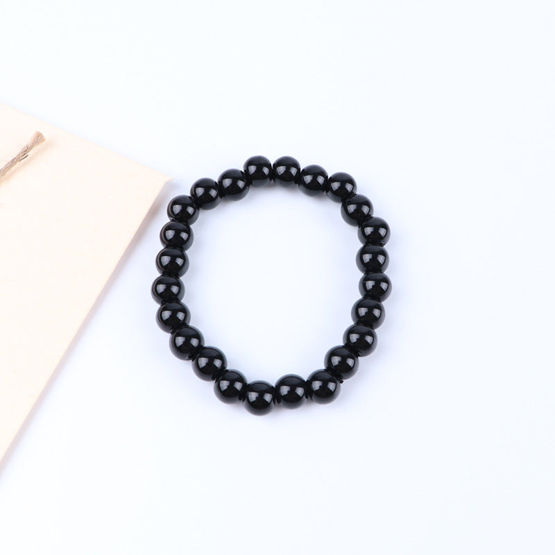 Obsidian Popular Ornament Beads Pure Black Bracelets