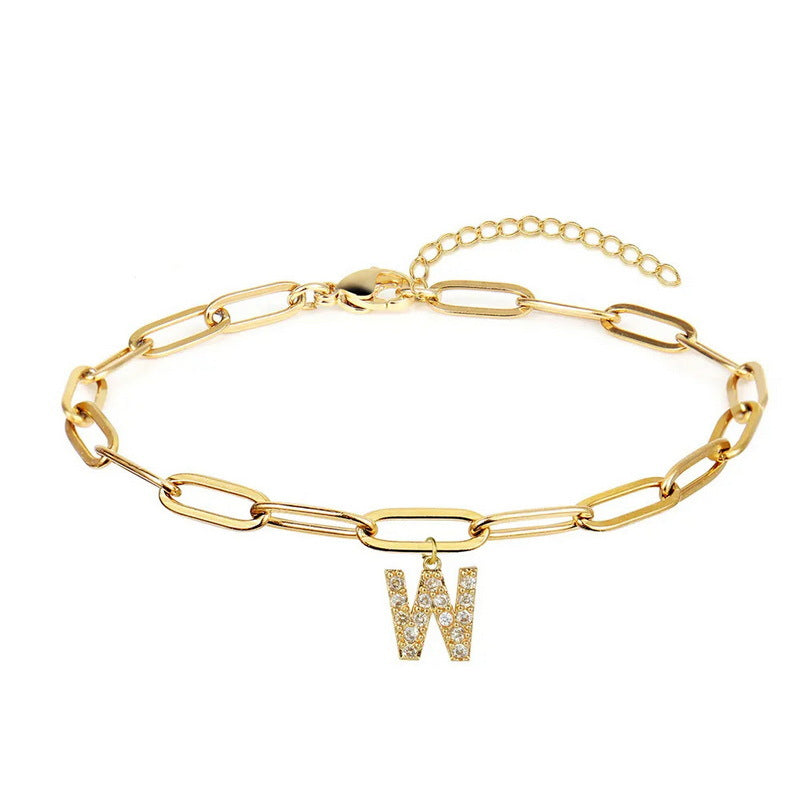 Personality Letter Elegant Fashion Diamond Alloy Bracelets
