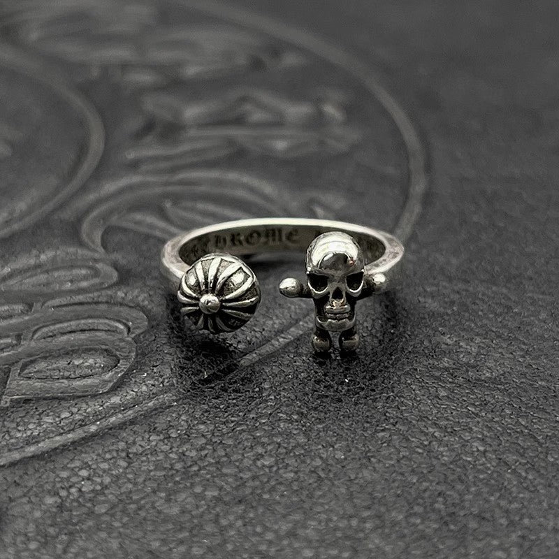Sier Couple Thin Cross Five-pointed Star Rings