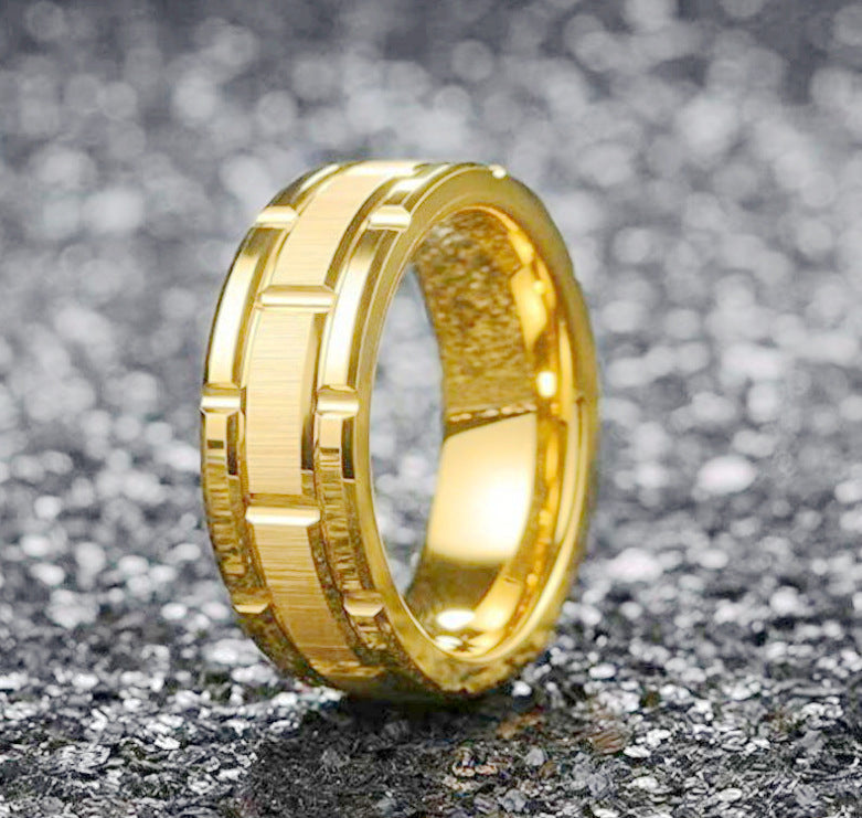 Men's Fashion Titanium Steel Temperament Wild Geometric Rings