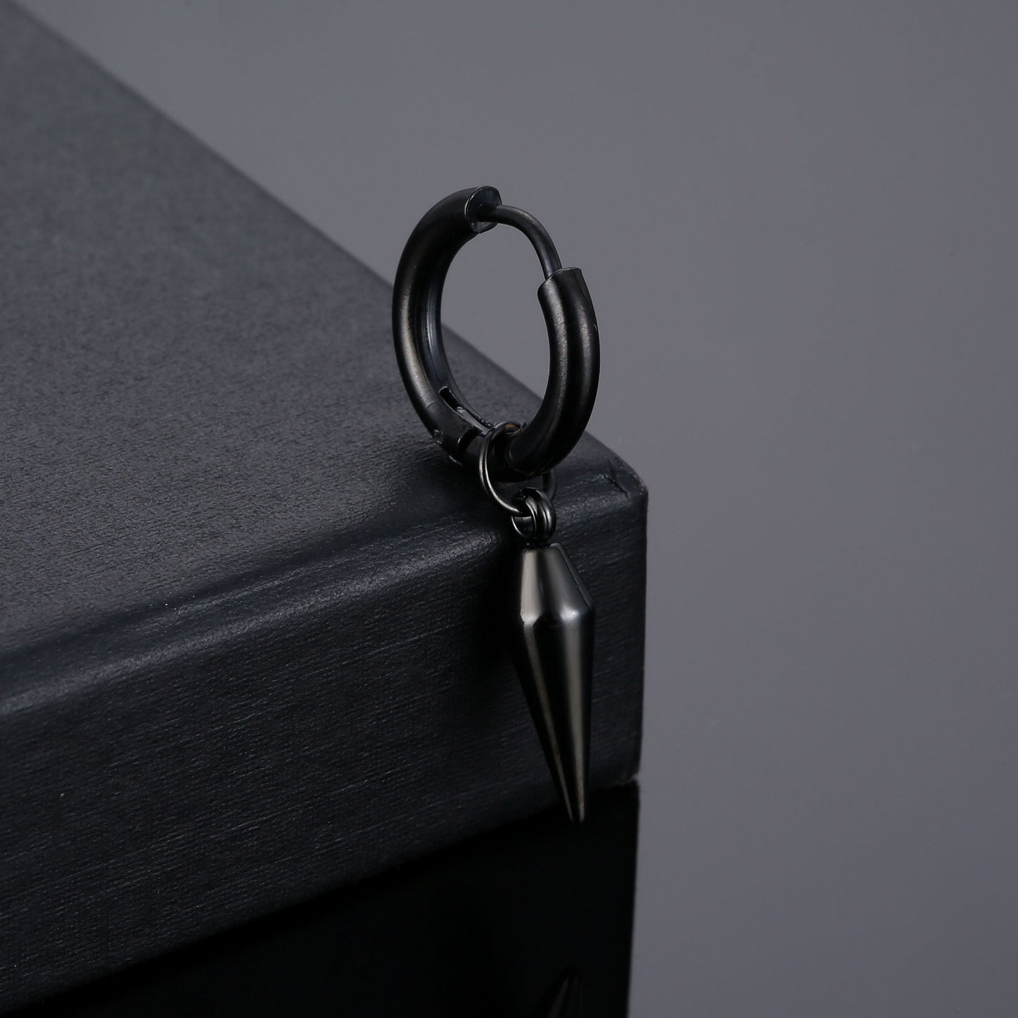 Korean Style Stainless Steel Coil Tapered Ear Earrings