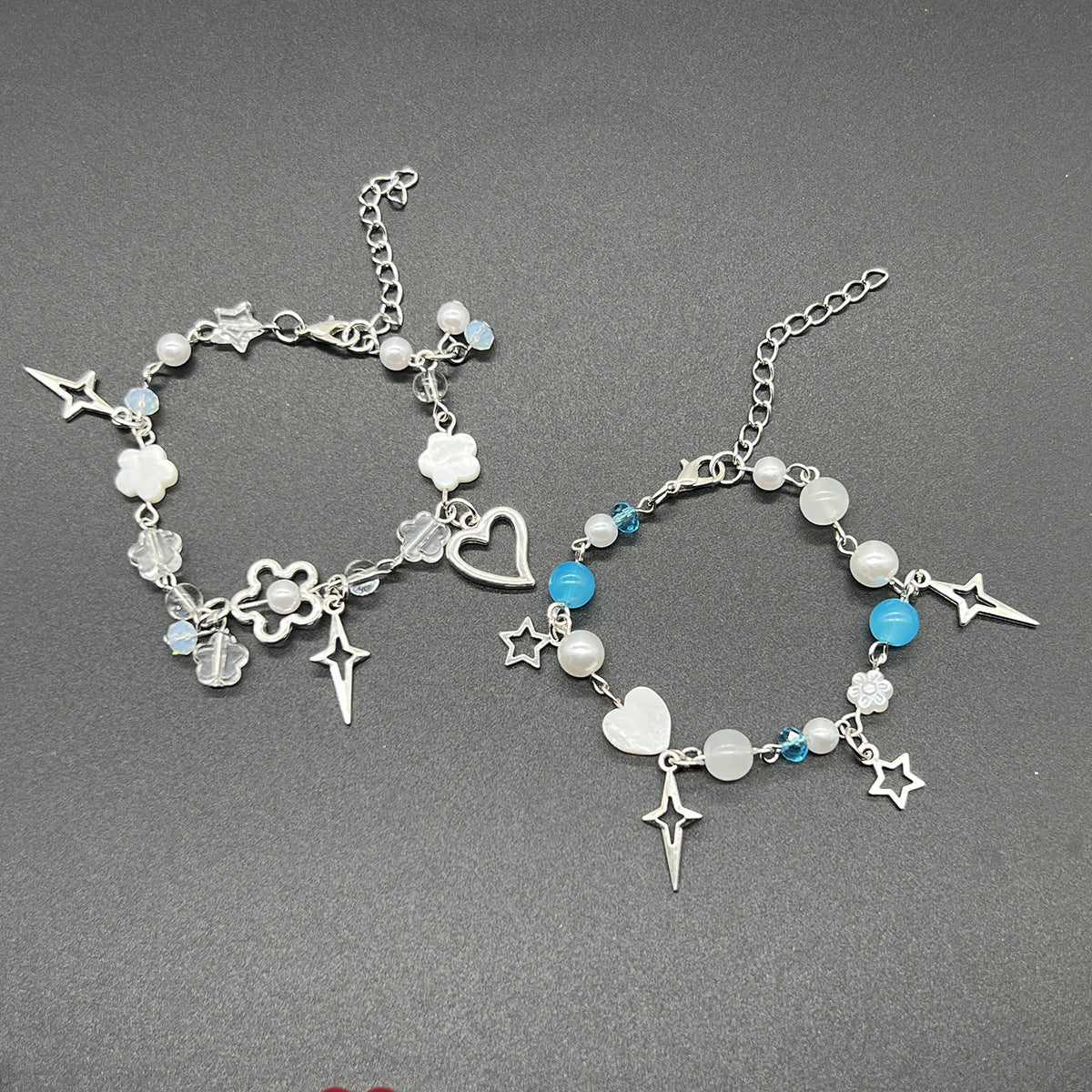 White Dice Hip Hop Butterfly Five-pointed Bracelets