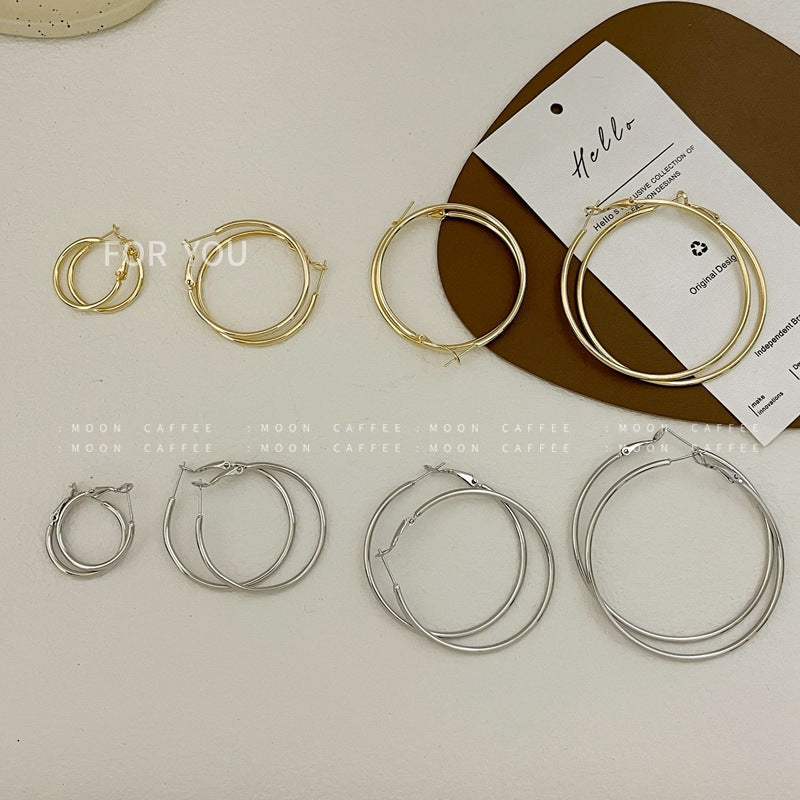 Time Cold Wind Simple Basic Style Earrings