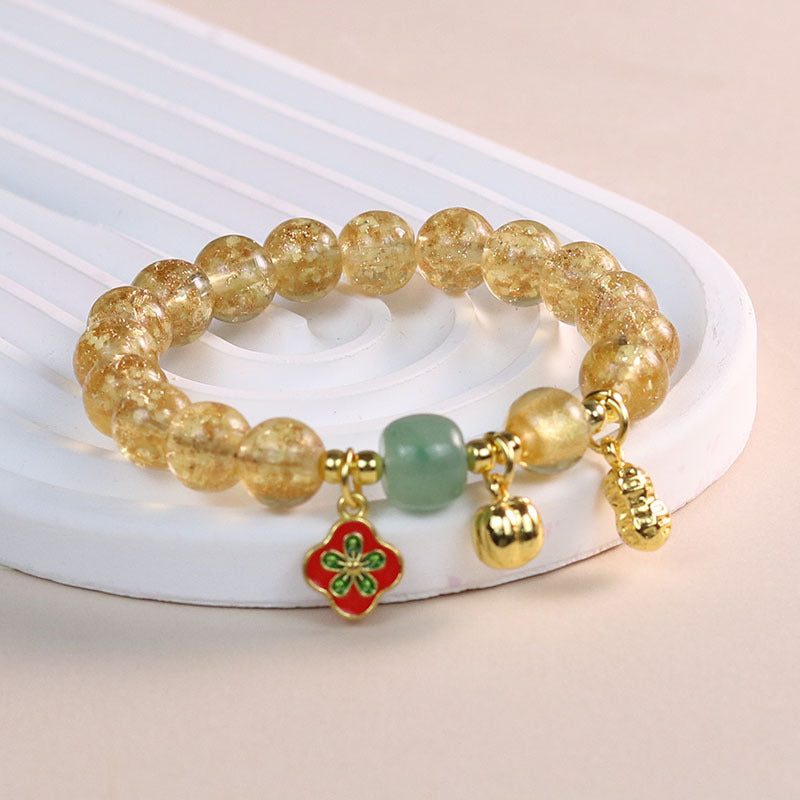 Female Fragrant Gray Colored Glaze Chinese Style Bracelet