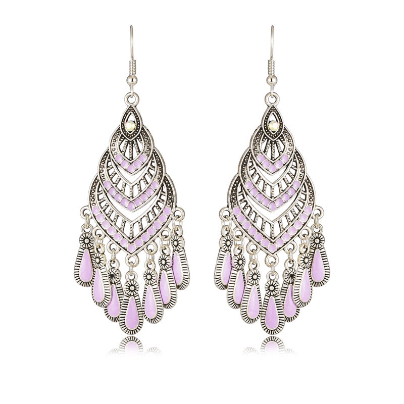 Spot Drill Drop Oil Vintage Craft Earrings