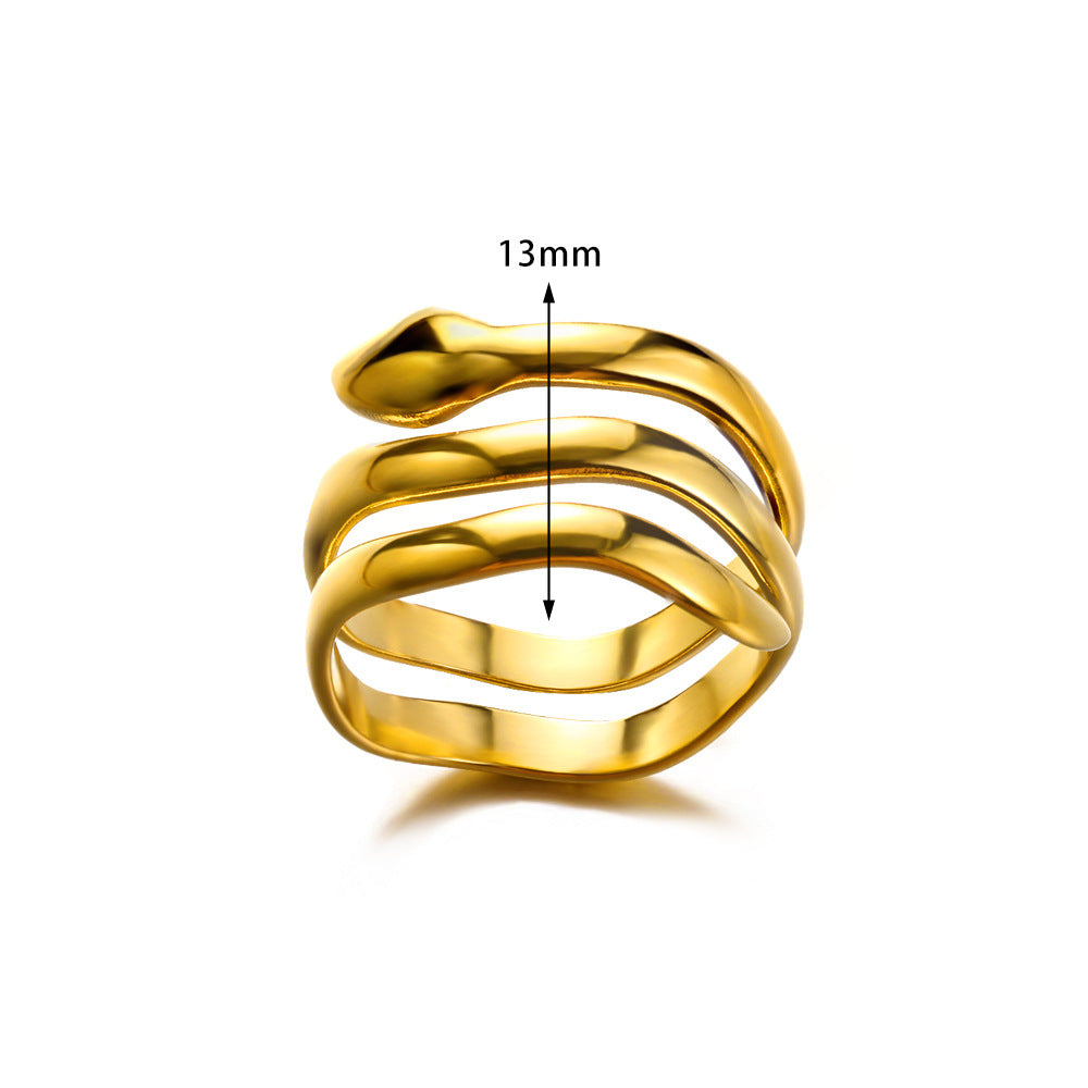 Women's Fashion Popular Open Stainless Steel Oil Pressure Heart-shaped Rings