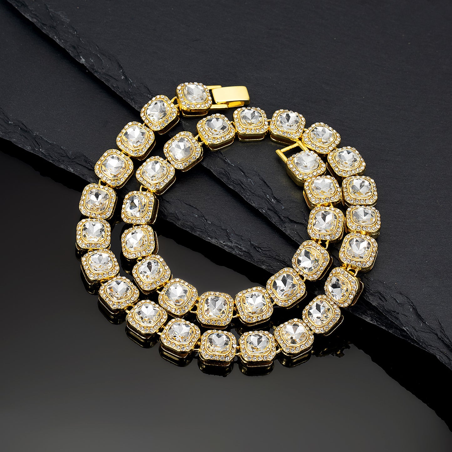 Men's Accessories Square Rock Candy Chain High Necklaces