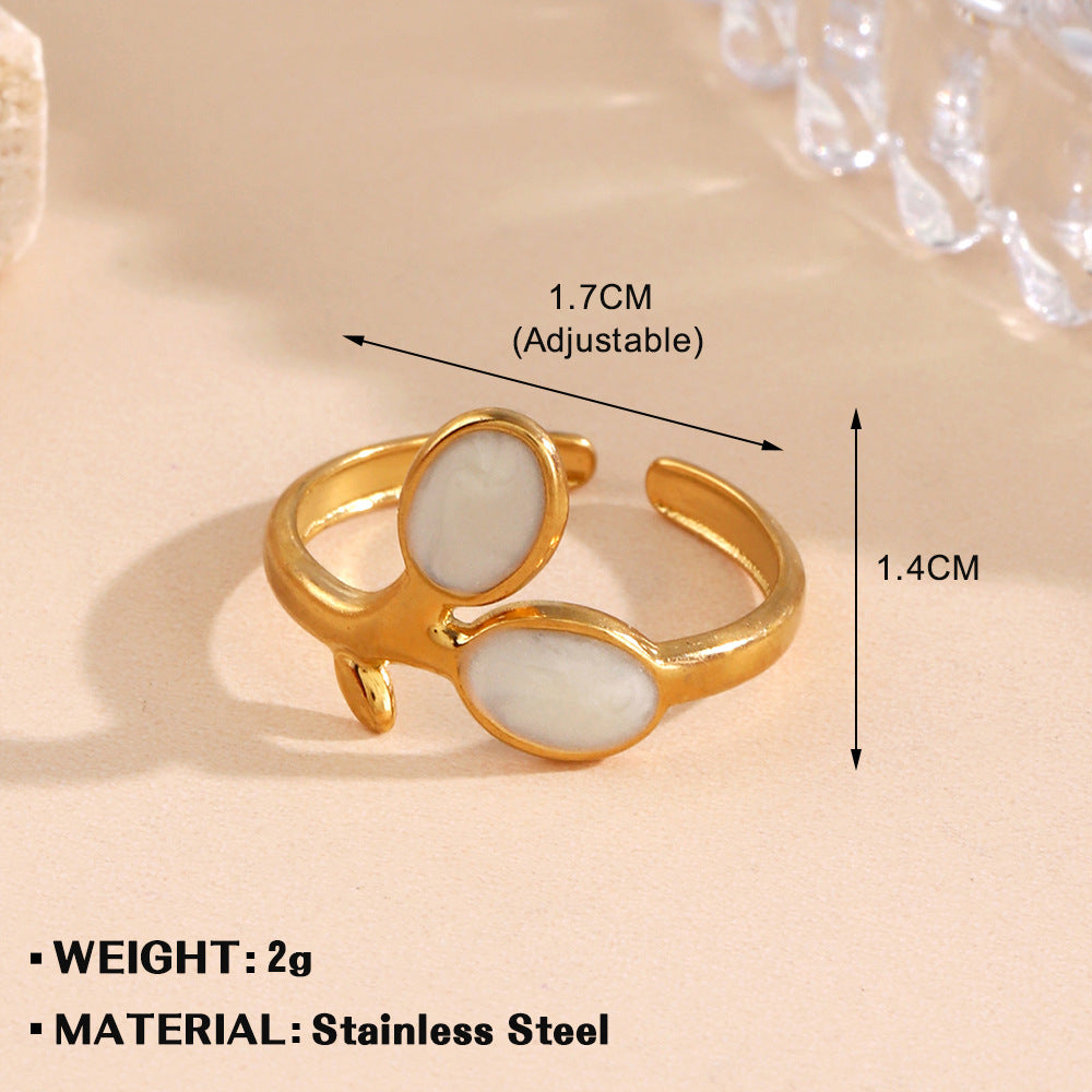 Women's Stainless Steel Diamond Open Niche Design Rings