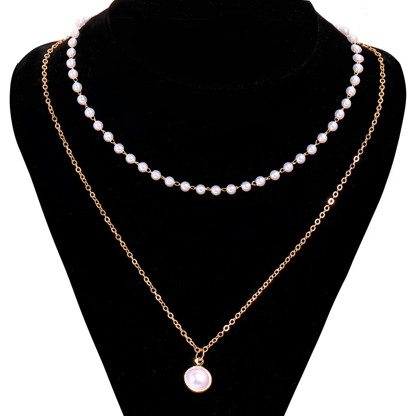 Pearl Double Layer Lady Temperament Retro Necklaces