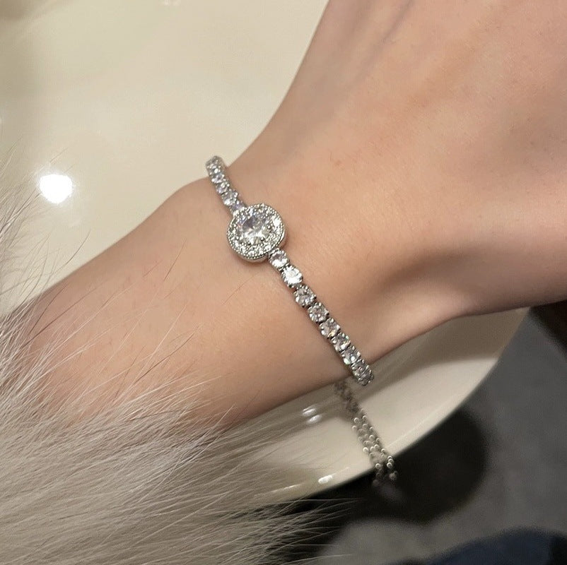 Sier Shining Full Diamond Design Niche Bracelets