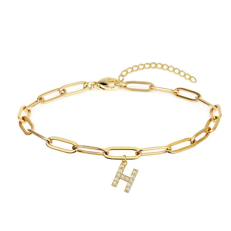 Personality Letter Elegant Fashion Diamond Alloy Bracelets