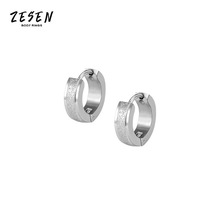 Men's Steel Circle Personalized Ear Clips Trendy Earrings