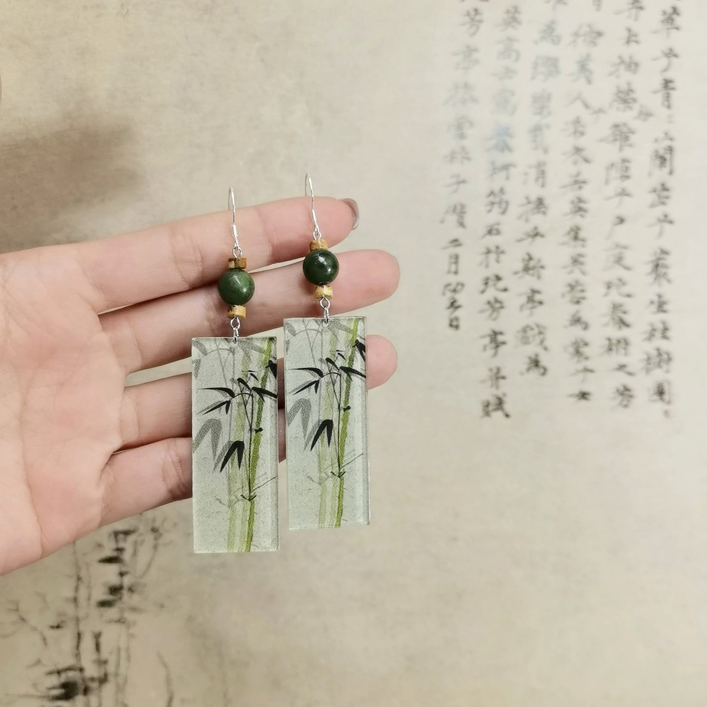 Women's National Fashion Cheongsam Elegant Bamboo Fan Earrings
