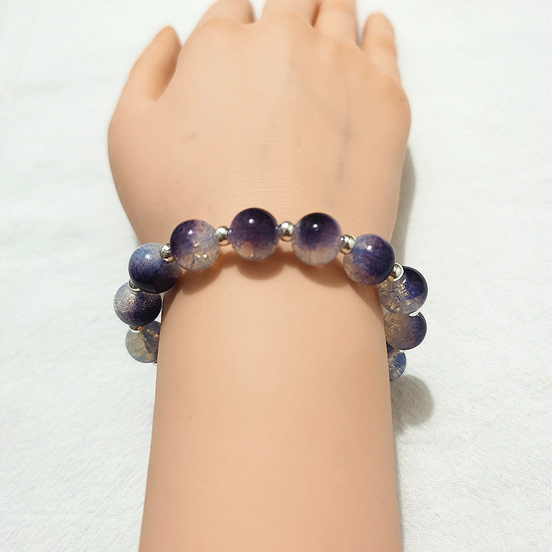 Super Fairy Cold Mauve Jade Broken Glass Butterfly Bracelets