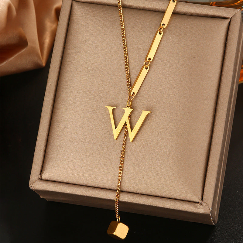 Clavicle Chain Female Letters Do Not Fade Simple High Necklaces