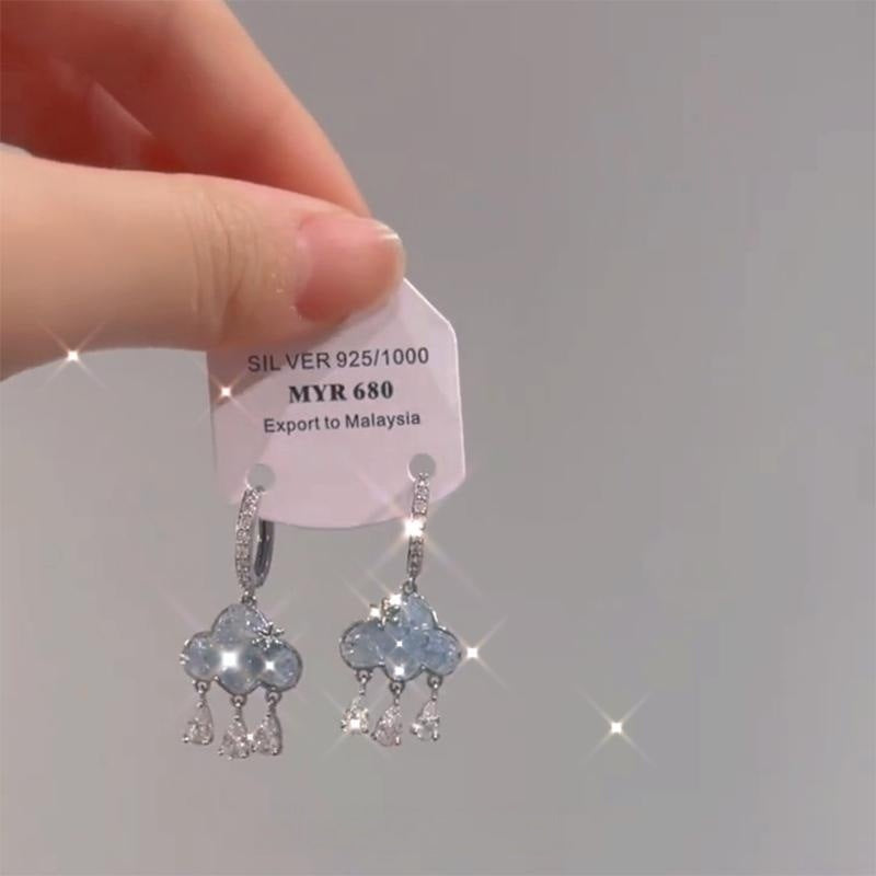Women's High Sense Light Luxury Temperament Crystal Butterfly Summer Earrings