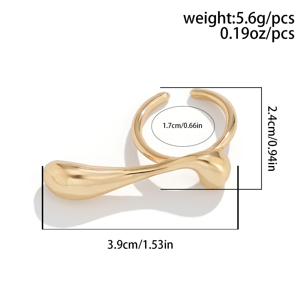 Style Metal Irregular Water Drop Petal Rings