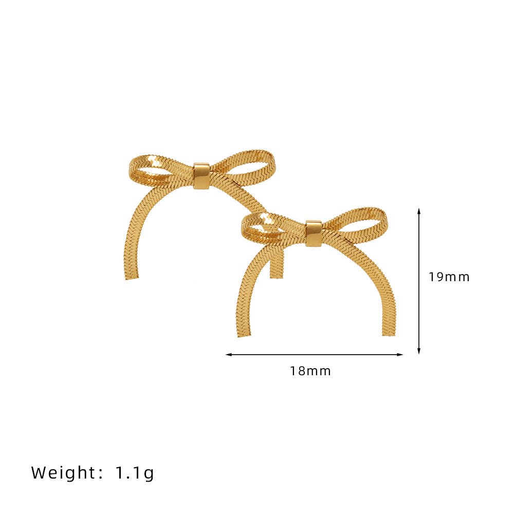 Soft Snake Bone Bow Bandage Ear Earrings