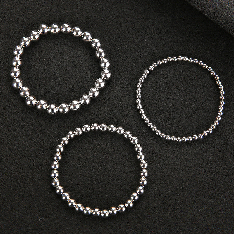 Men's Simple Fashion Steel Ball Material Elastic Bracelets
