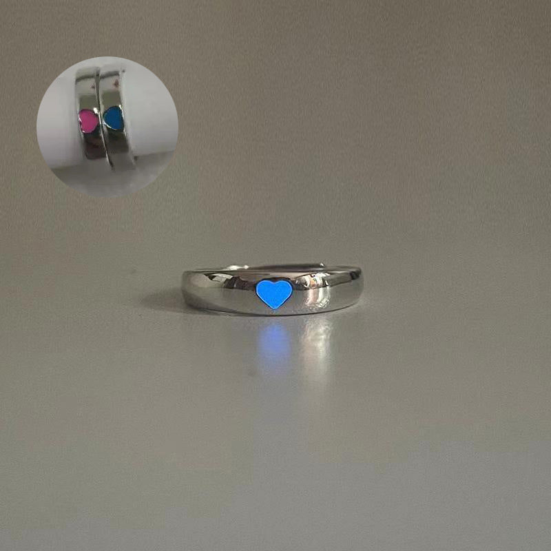 Love Luminous Adjustable Mouth One Pair Of Rings