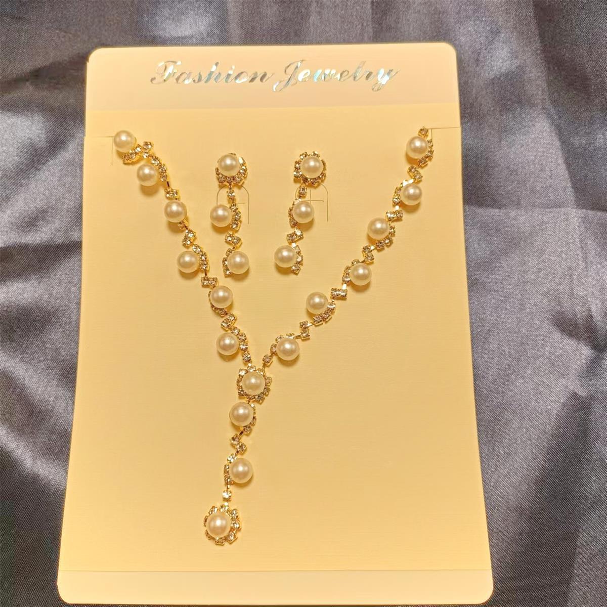 Bridal Popular Sunflower Rhinestone Pearl Two-piece Jewelry Set