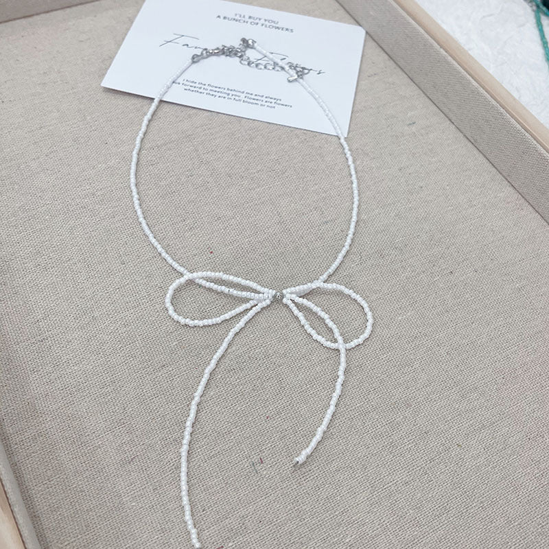 Unique Sweet Cool Hot Fried Street Bow Female Elegance Necklaces