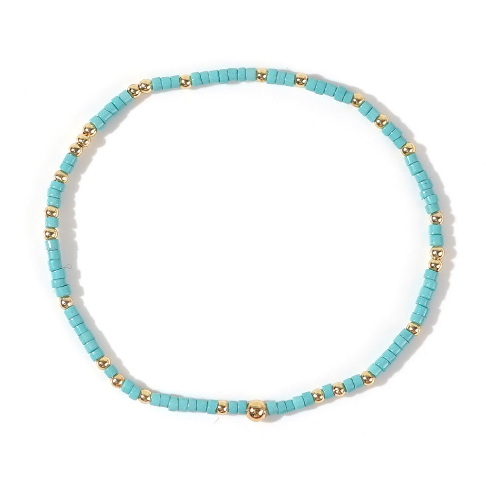 Women's Bohemian Style Copper Bead Colorful Handmade Bracelets