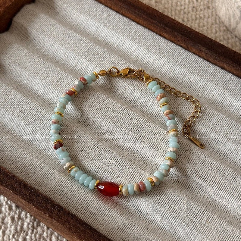 Pearl Stone Colorful Beaded Niche Retro Affordable Luxury Bracelets