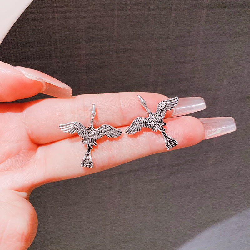 Style Antique Retro Personalized Yu Crane Niche Earrings