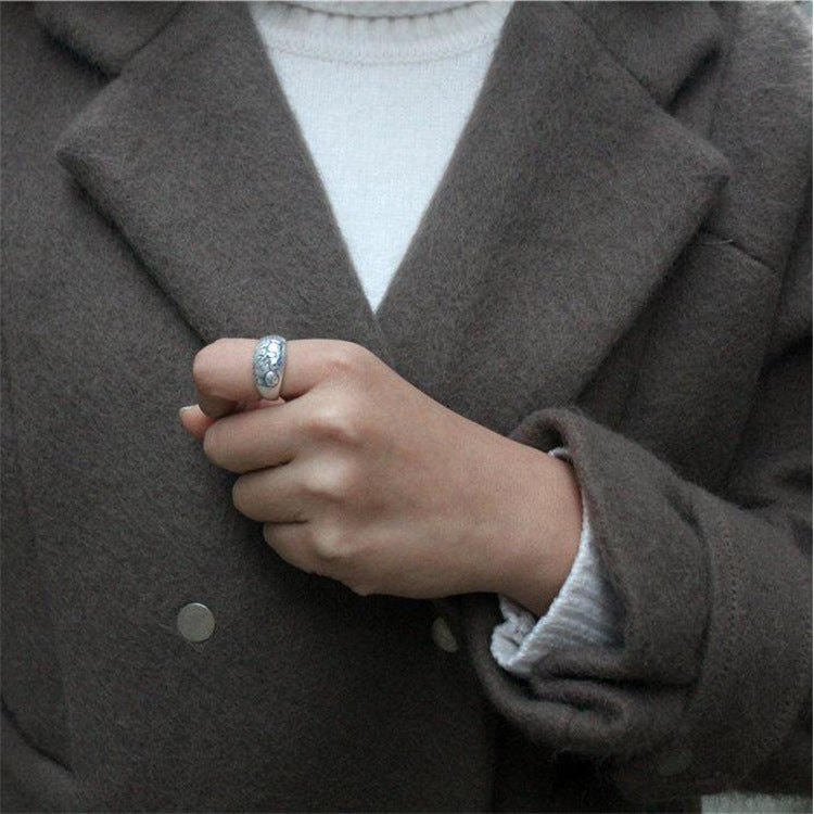 Women's & Men's Life Zodiac Open Retractable Retro Imitation Rings
