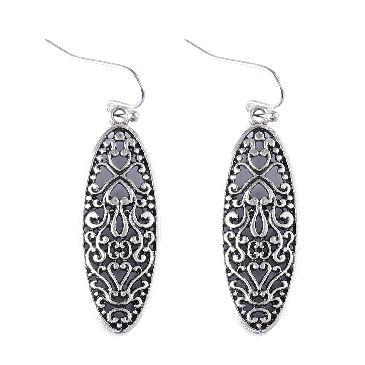 Retro Ethnic Style Geometric Hollow Carved Earrings