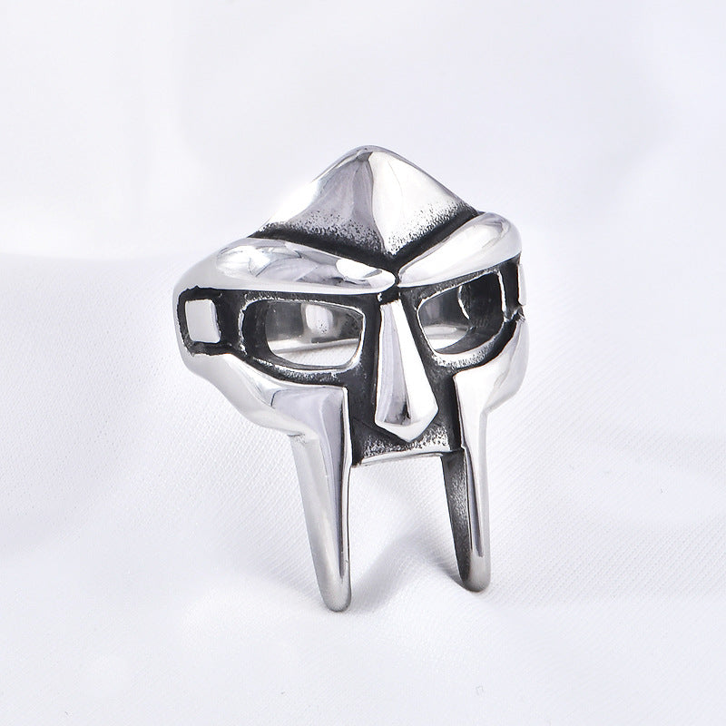 Men's Stainless Steel Ornament Retro Personality Mask Rings