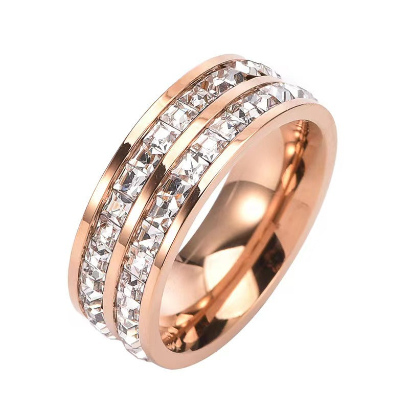 Women's & Men's High-grade Starry Single Double Titanium Steel Rings