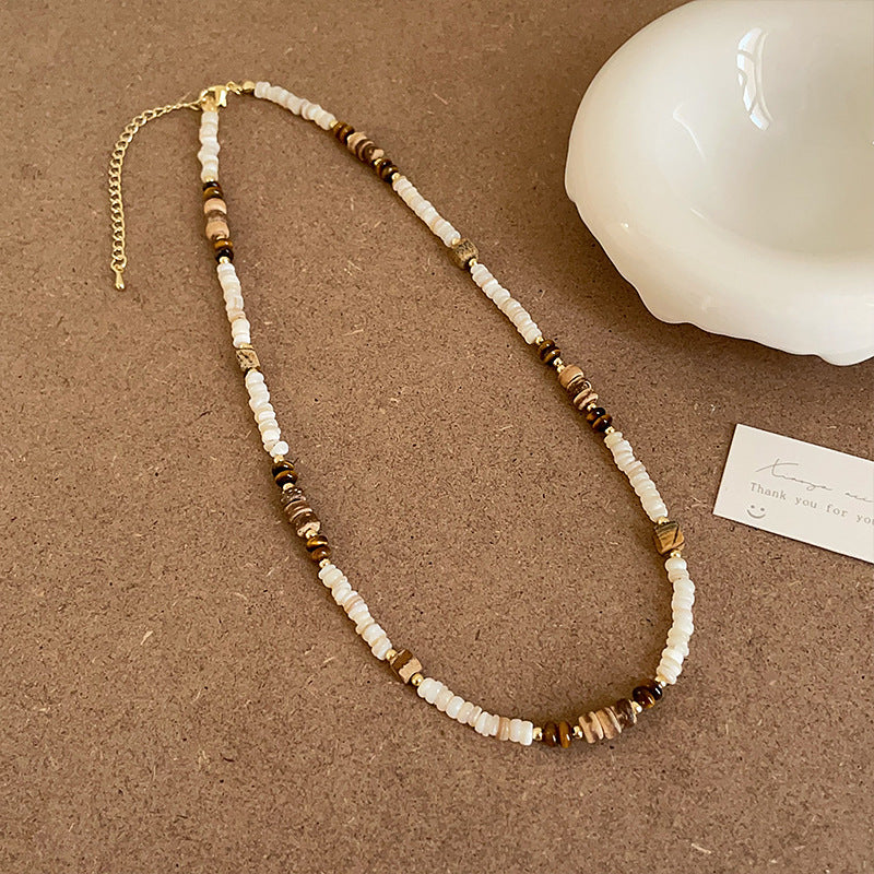 Stone Beaded Female Niche Retro Personality Necklaces