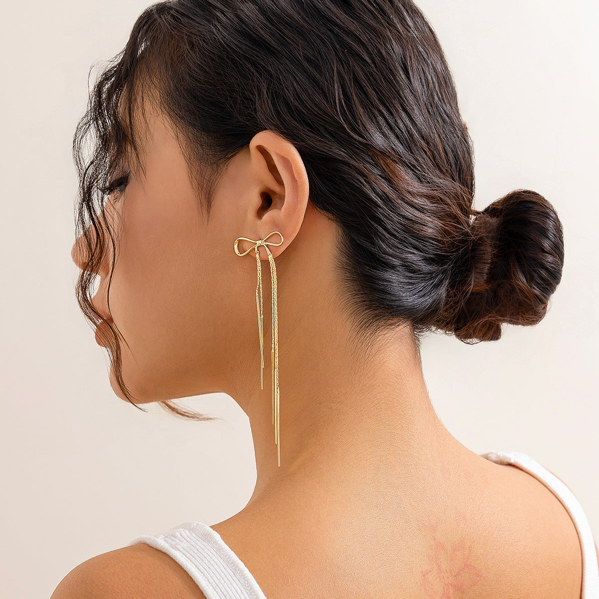 Sweet Cool Metal Knotted French Simplicity Earrings