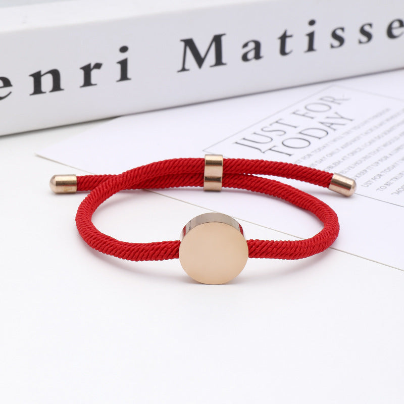 Women's & Men's Printing Material Round Adjustable Stainless Steel Bracelets