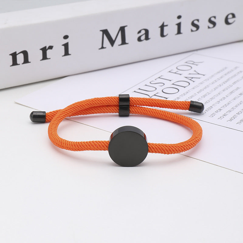 Women's & Men's Printing Material Round Adjustable Stainless Steel Bracelets