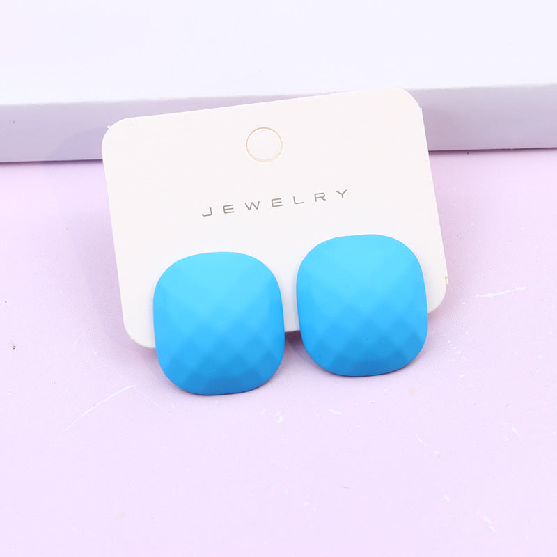 Women's Multilateral Three-dimensional Cut Painted Square Candy Earrings