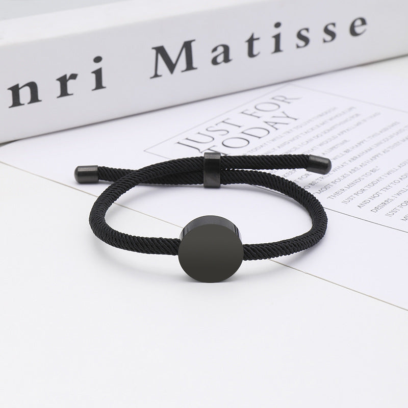 Women's & Men's Printing Material Round Adjustable Stainless Steel Bracelets