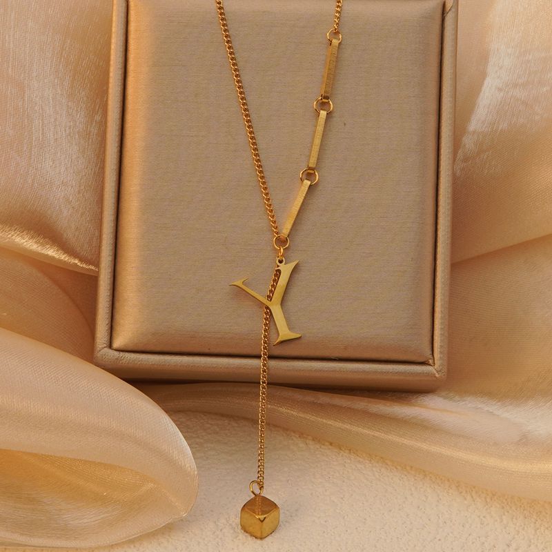 Clavicle Chain Female Letters Do Not Fade Simple High Necklaces