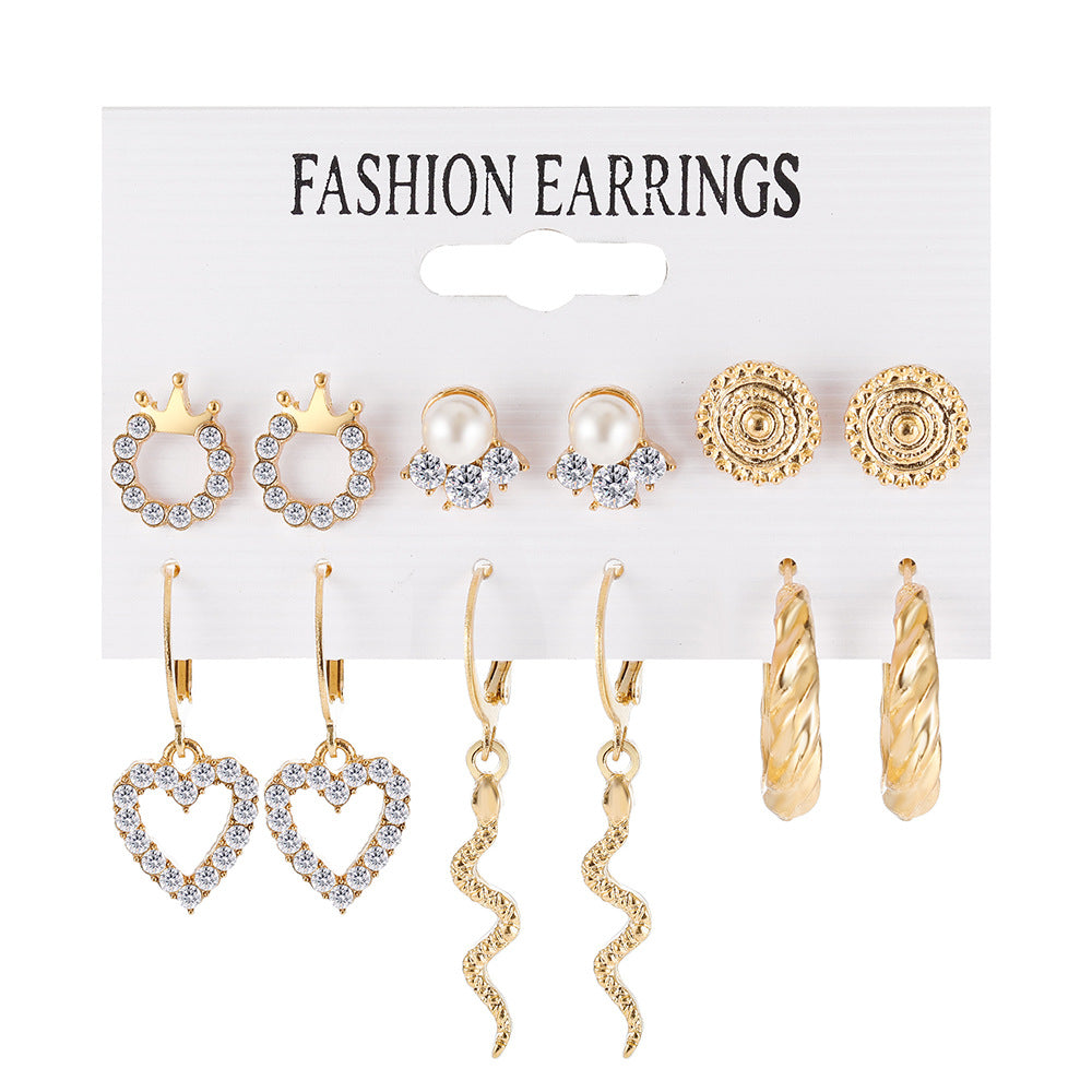 Pearl Creative Tassel Suit Boho Flower Earrings