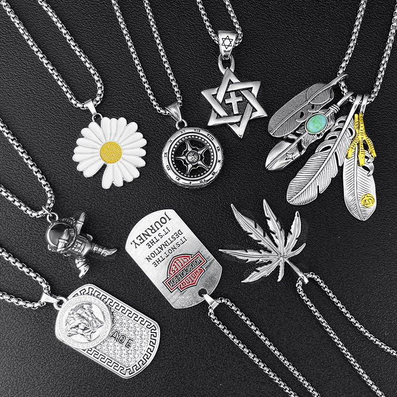 Titanium Steel Long Sweater Stainless Hip Hop Necklaces