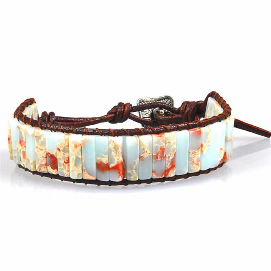 Ornament Emperor Stone Hand-woven Leather Bohemian Bracelets