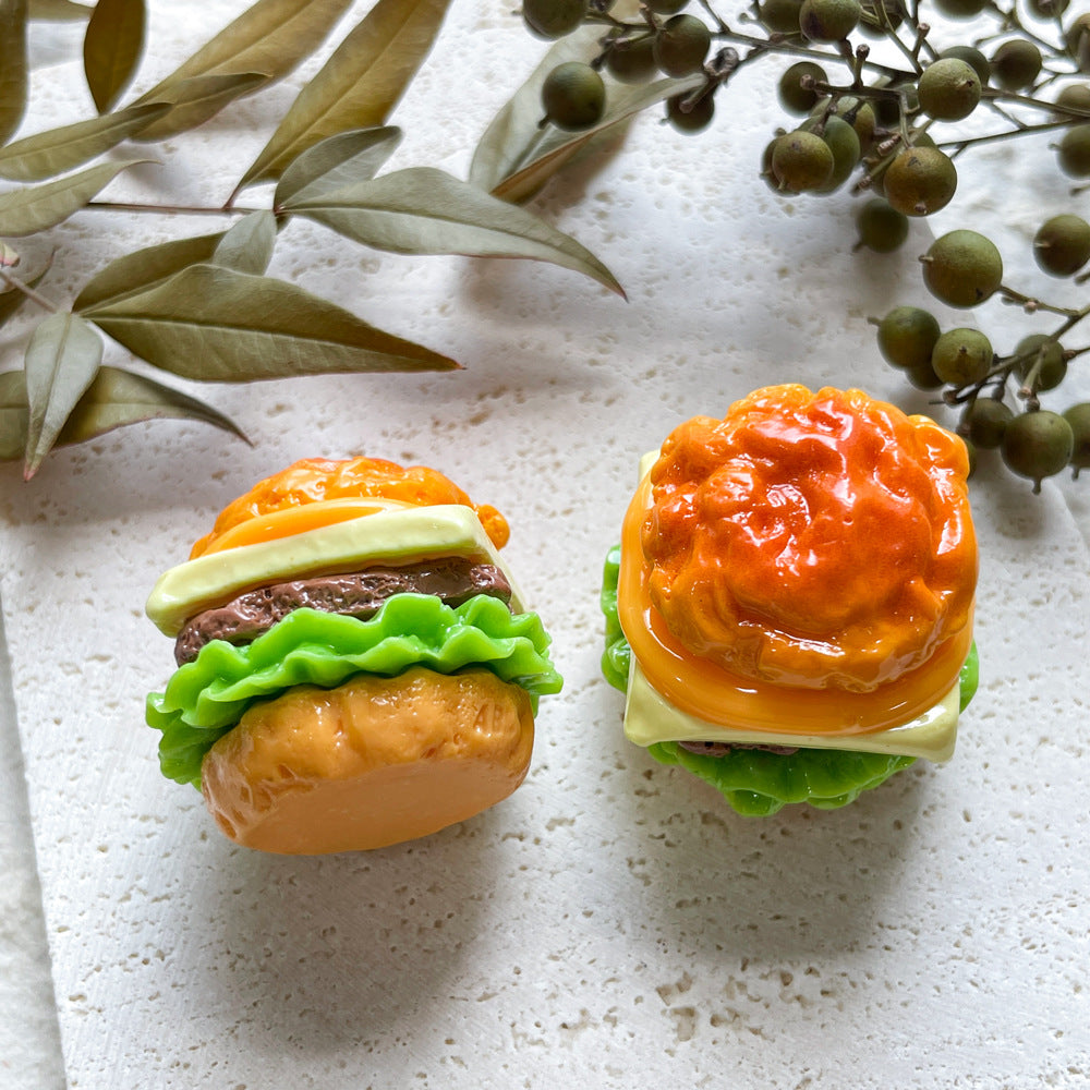 Toy Panda Hamburger Cat Head Pizza Resin Jewelry Accessories